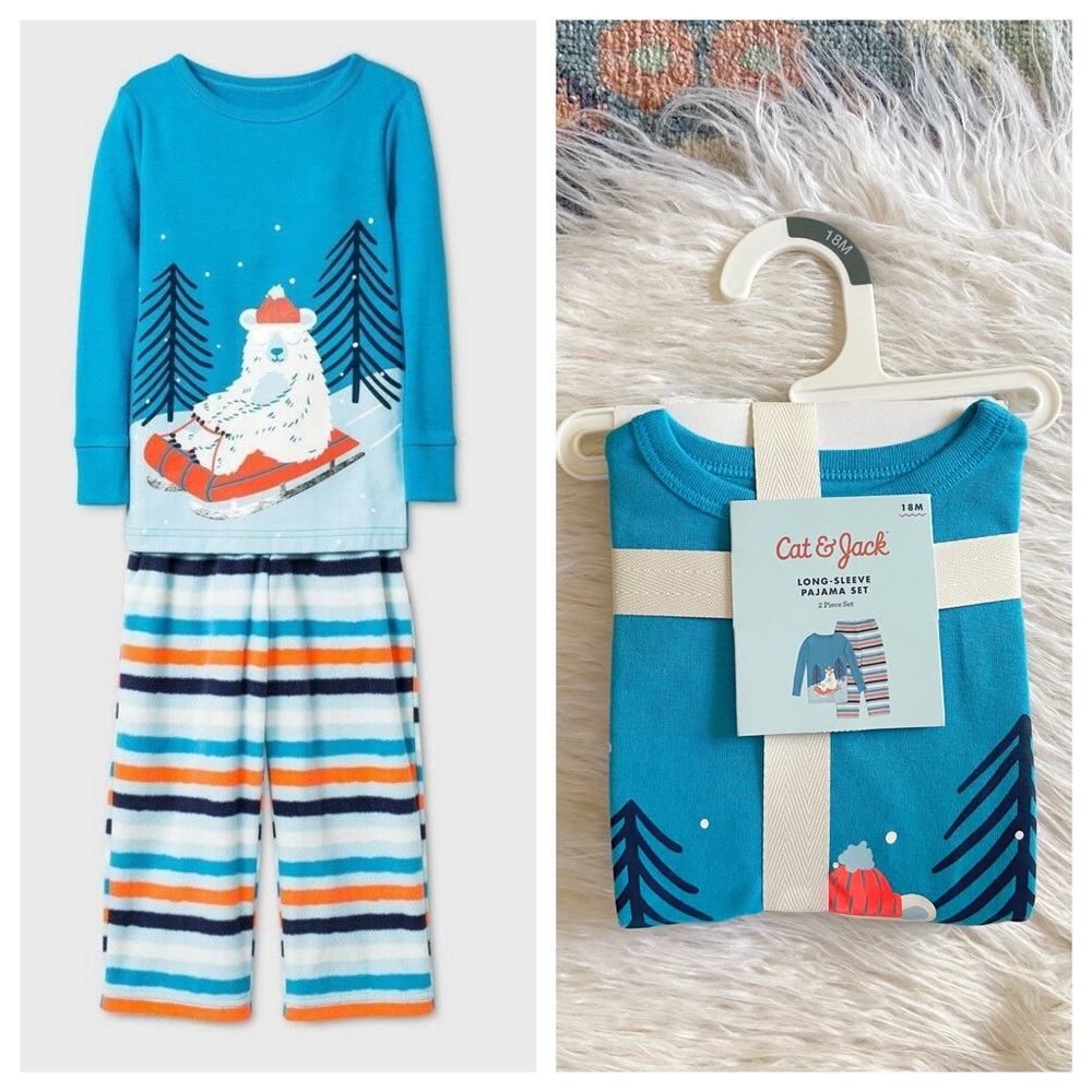 Toddler Christmas pajama set kids winter Christmas target fleece 18 month gift